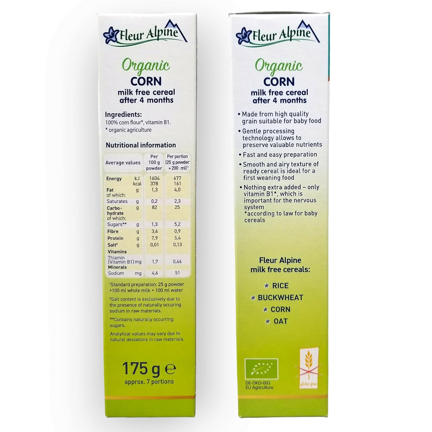 Fleur Alpine Corn Cereal 175G For Babies From 5 Months From Germany New Packaging