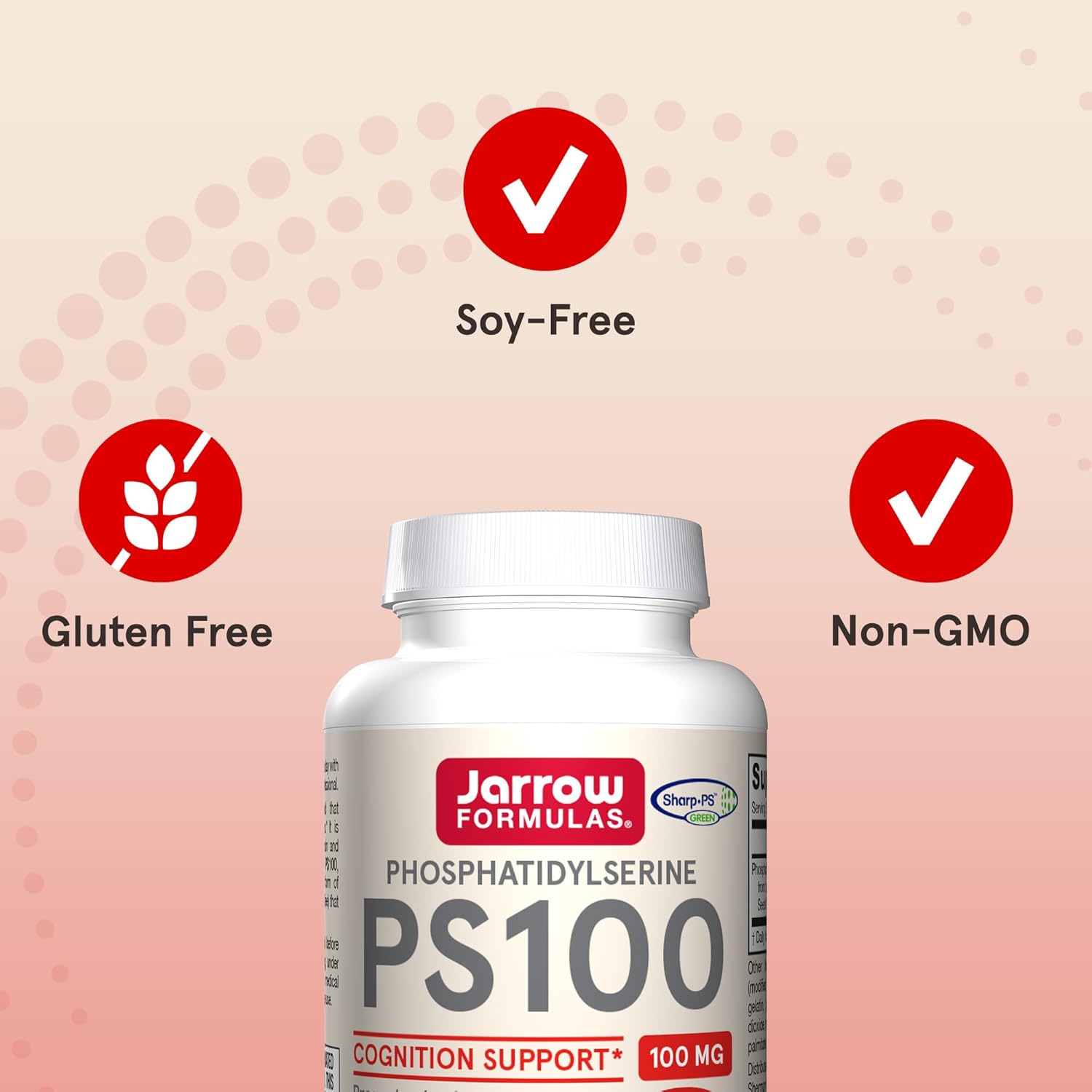 Jarrow Formulas Ps100 Phosphatidylserine 100 Mg, Dietary Supplement For Brain Health And Cognition Support, 30 Softgels, 10-30 Day Supply : Health & Household