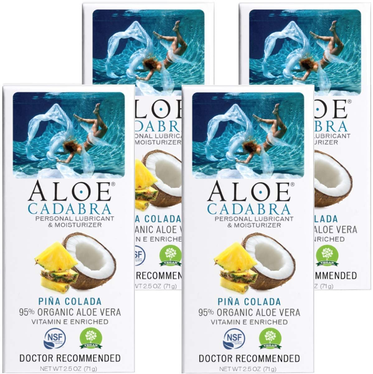 Aloe Cadabra Organic Lubricant- Pina Colada Flavored (Pack of 4)