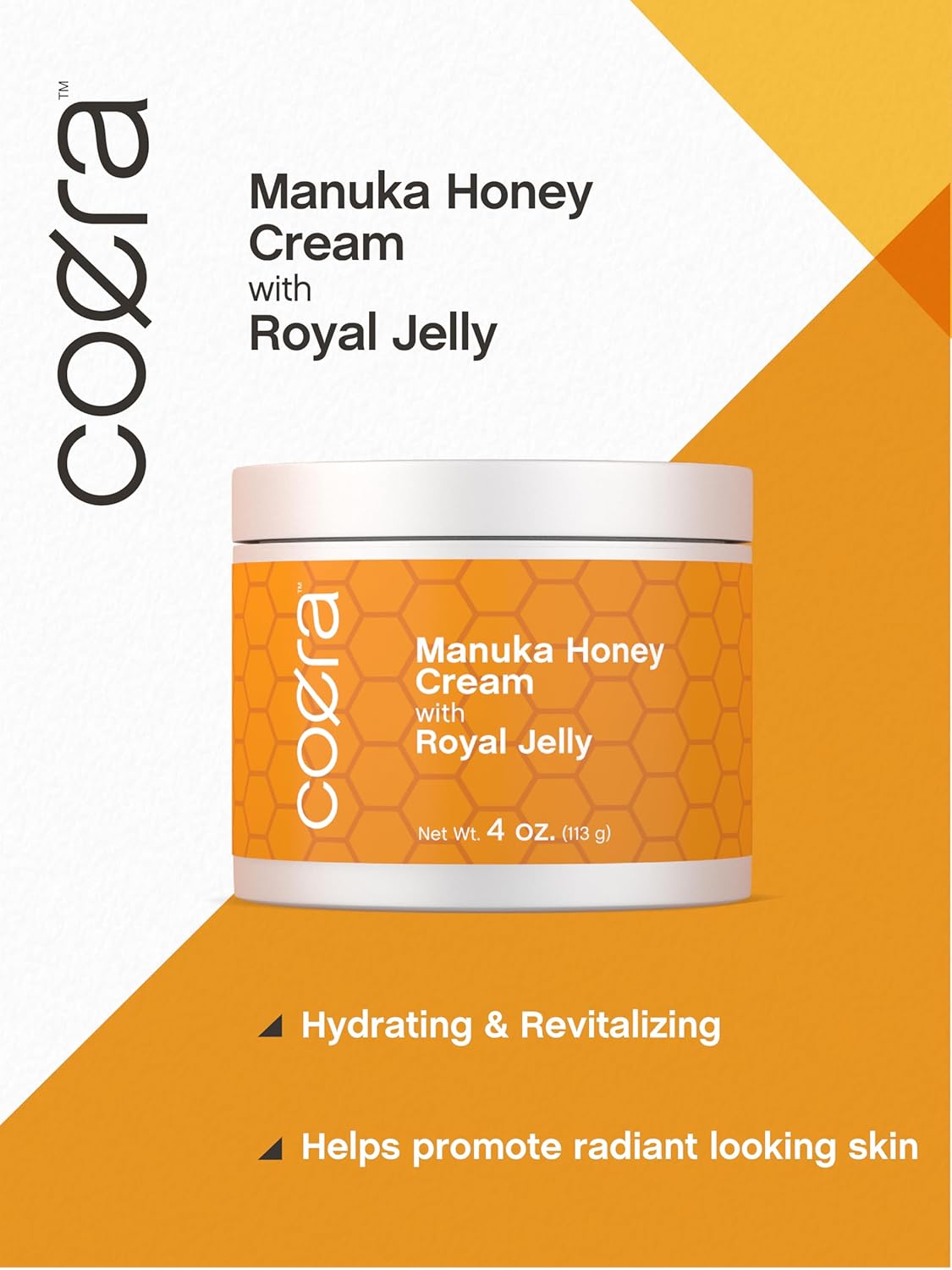 Coera Manuka Honey Cream | with Royal Jelly | 4oz | Hydrating Moisturizer for Face & Skin | Free of Parabens, SLS, & Fragrances | Packaging May Vary : Beauty & Personal Care