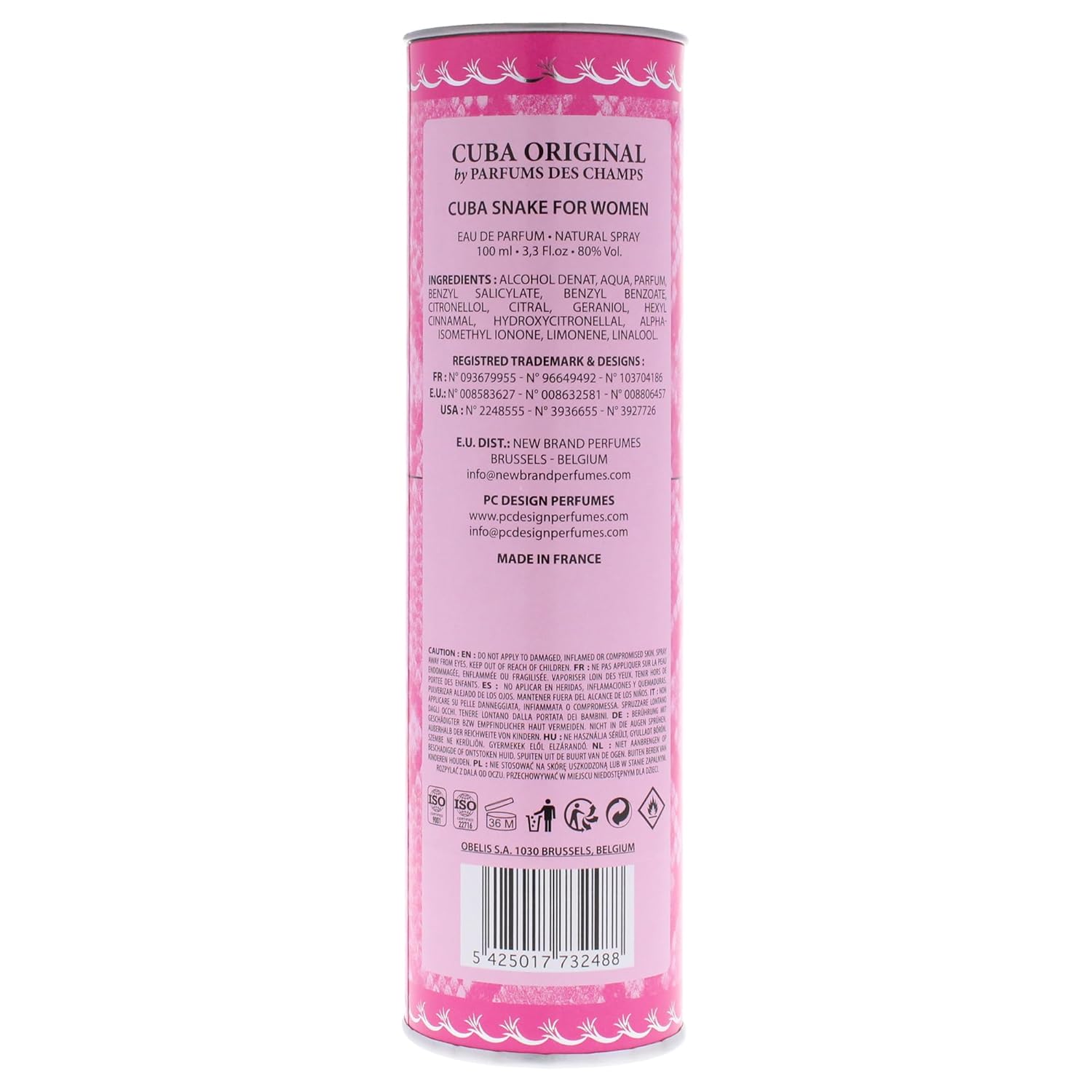 Cuba Jungle Snake Eau De Parfum Spray For Women, 3.4 Ounce : Parfum For Women Chanel : Beauty & Personal Care