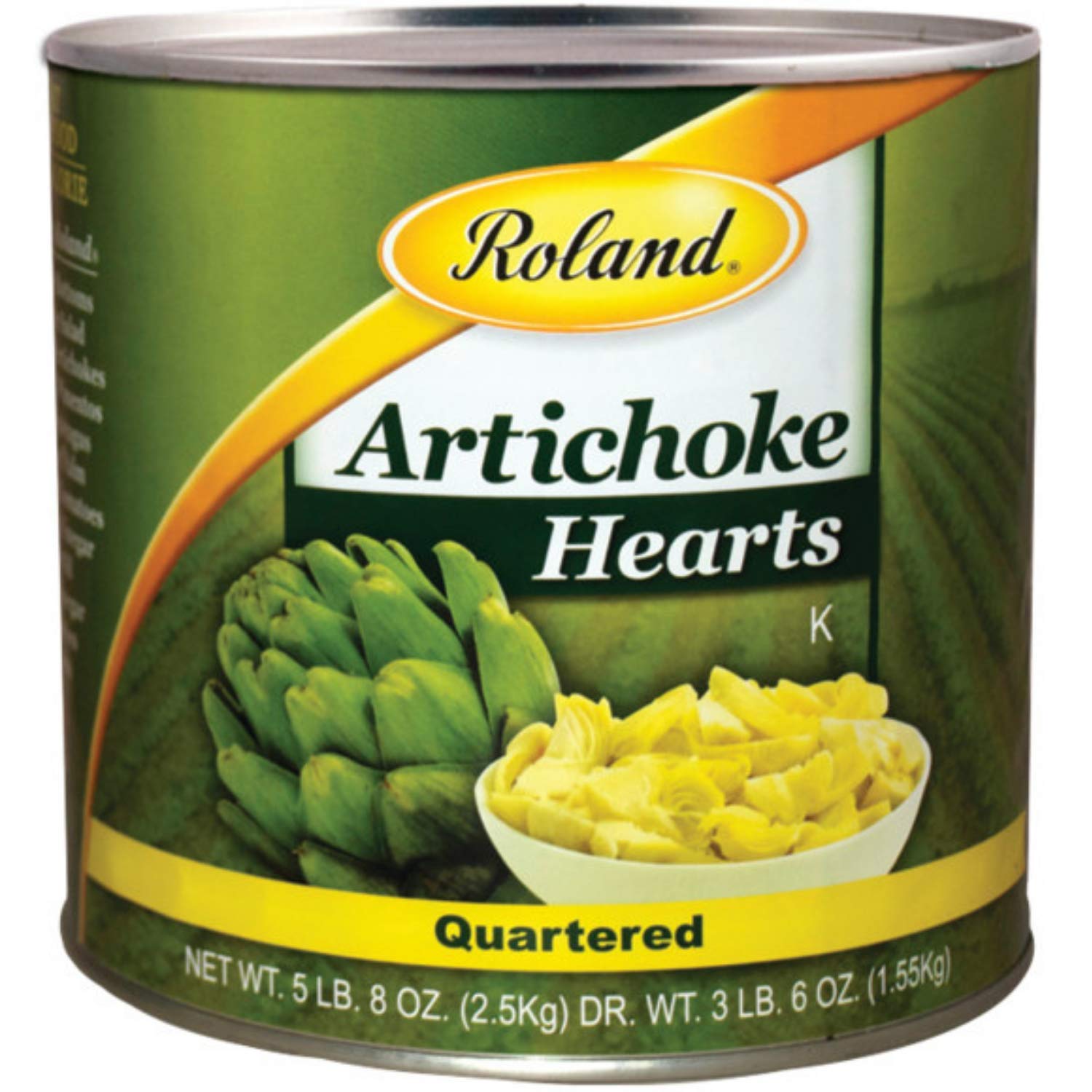 Roland Foods Quartered Artichoke Hearts, 5 Pound 8 Ounce Can, Pack Of 2