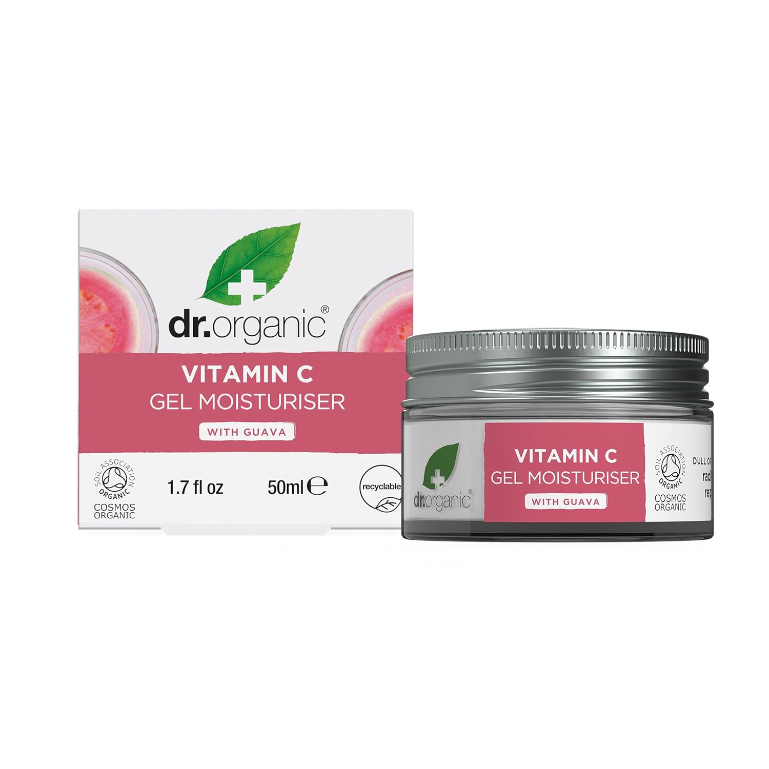 Dr. Organic Vitamin C Gel Moisturizer | Brightening And Moisturizing For Dehydrated Skin, Natural, Vegan, Cruelty-Free, Paraben & Sls Free, Certified Organic, 50 Ml / 1.7 Fl Oz