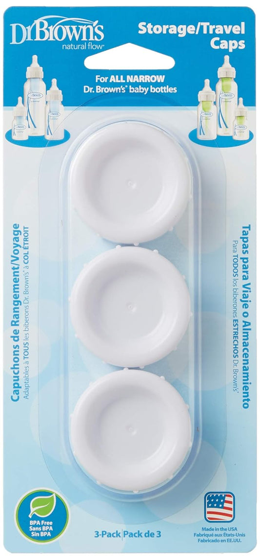 Dr. Brown'S Travel And Storage Baby Bottle Caps For Natural Flow And Options+ Baby Bottles - 3-Pack - Narrow