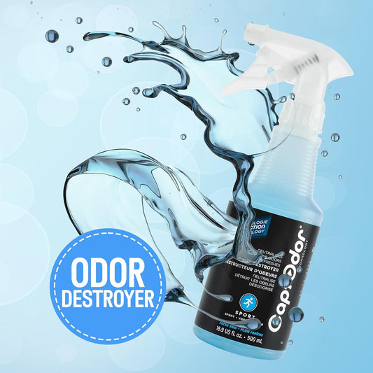 Sports Odor Destroyer Spray (1 x Bottle of 16.9oz / 500 ml), Sports Gear Odor Eliminator & Deodorizer Spray, Neutralizer & Refresher Spray For Protective Equipment, Sportswear & Outdoor Gear