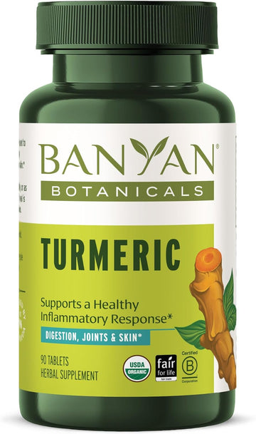 Banyan Botanicals Turmeric Tablets ? Organic Turmeric Supplement (Curcuma Longa) ? For Supporting Healthy Skin, Comfortable Joints & Overall Health* ? 90 tablets ? Non-GMO Sustainably Sourced Vegan