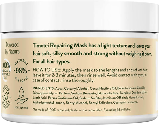 Timotei Shampoo, Conditioner Or Mask Silicon-Free Made From Natural Herbal Ingredients And Plant Based Detanglers Suitable For All Types Of Hair 300Ml, 2 Pack (Repairing Mask)