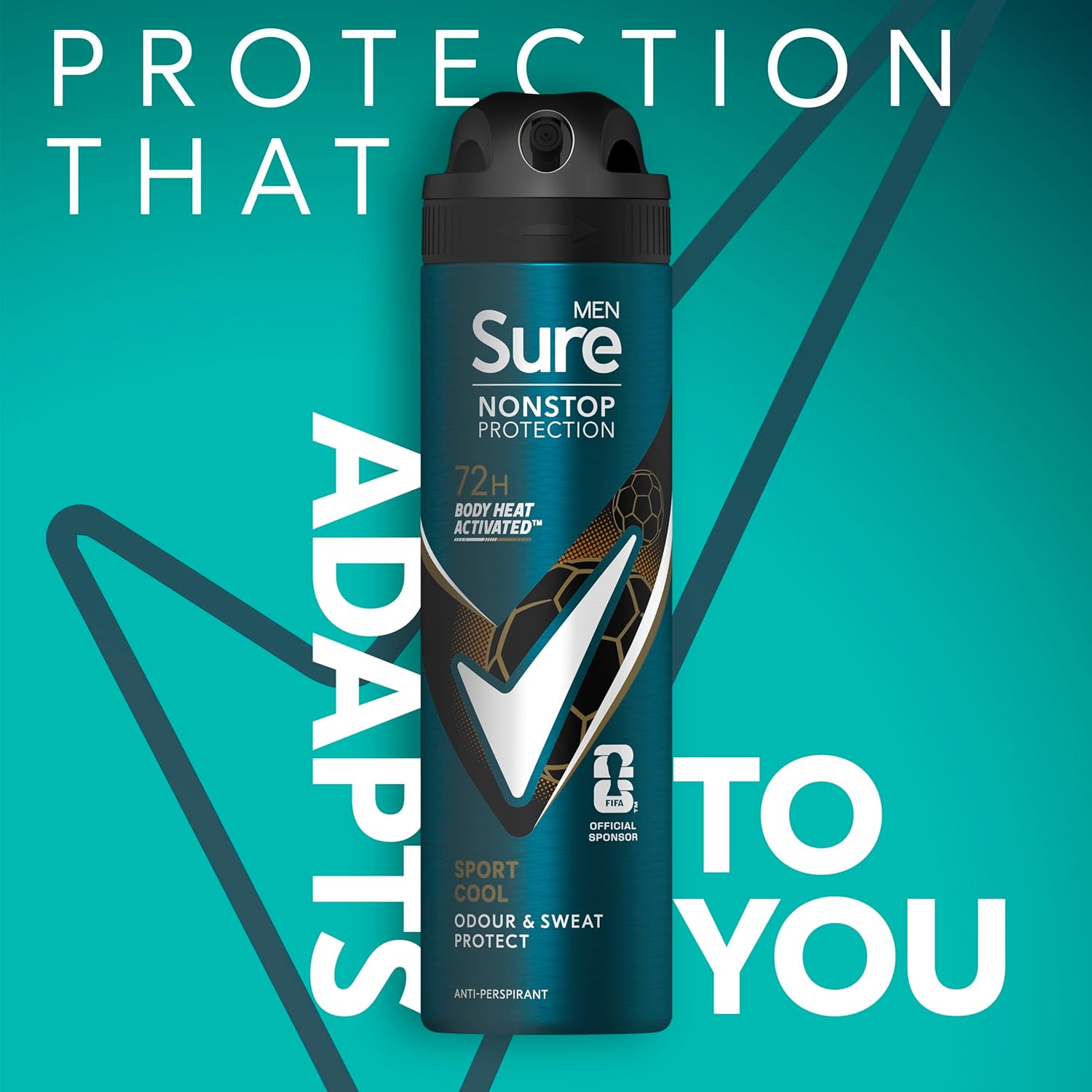 Sure Men Nonstop Protection Sport Cool Anti-Perspirant Aerosol Men's Deodorant Spray with Body Heat Activated technology and a mint & citrus scent for 72 hour odour and sweat protection 150 ml : Amazon.co.uk: Beauty