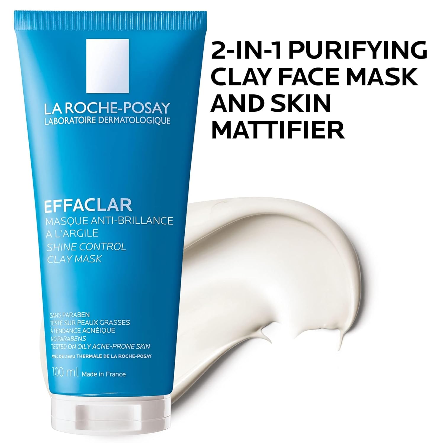 La Roche-Posay Effaclar Clarifying Clay Face Mask for Oily Skin, Unclogs Pores and Controls Shine Without Over-Drying, Packaging May Vary : Beauty & Personal Care