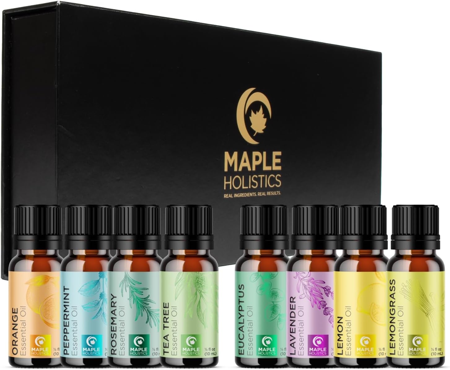 Pure Essential Oil Set For Diffuser - Aromatherapy Essential Oils For Diffusers For Home Travel And Self Care With High Grade Essential Oils For Hair Skin And Nails - Oil Diffuser Essential Oils Set