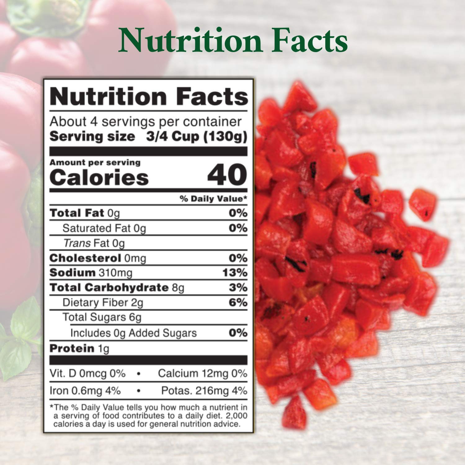 Roland Foods Diced Fire Roasted Red Peppers, 28 Ounce Can, Pack of 4 : Grocery & Gourmet Food