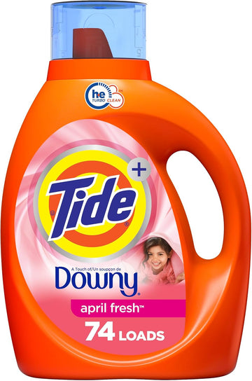 Tide Liquid Laundry Detergent With Touch Of Downy, April Fresh Scent, 74 Loads, 105 Fl Oz