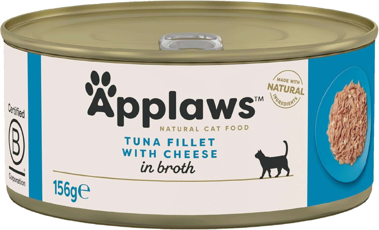 Applaws 100% Natural Wet Cat Food Tuna with Cheese Tin, 156g (Pack of 24)?2007NE-A