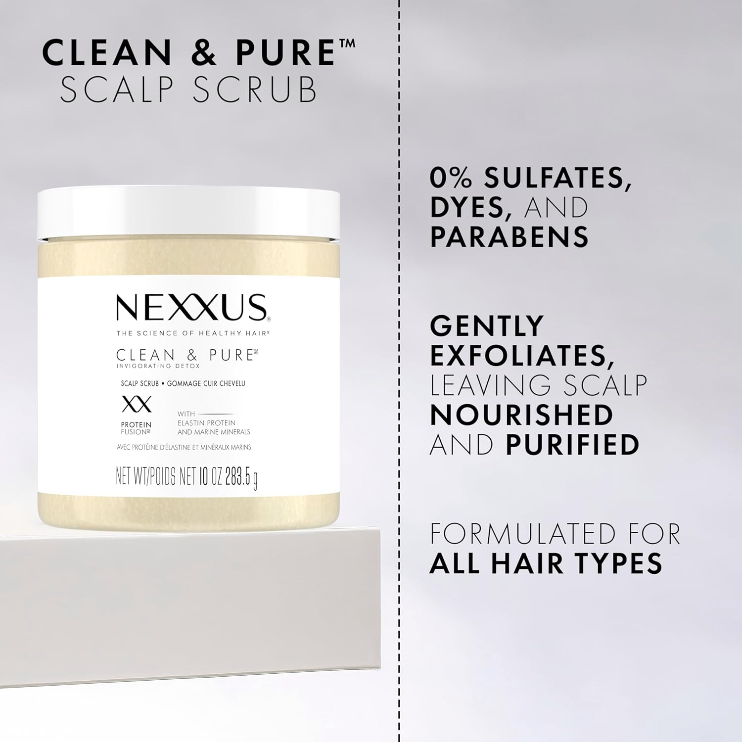 Nexxus Sulfate-Free Hair Scrub Exfoliating Scalp Scrub To Nourish & Clarify Silicone, Dye, & Paraben Free Hair Scrub 10 oz : Beauty & Personal Care