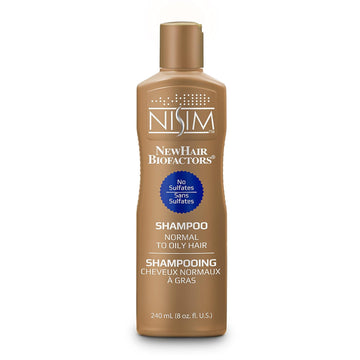 NISIM NewHair BioFactors Shampoo for Normal To Oily Hair - Deep Cleaning Shampoo That Controls Excessive Hair Loss (8 Ounce / 240 Milliliter)