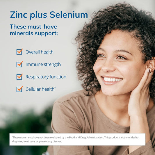 EuroMedica Zinc Plus Selenium - 60 Capsules - Immune & Respiratory Sup