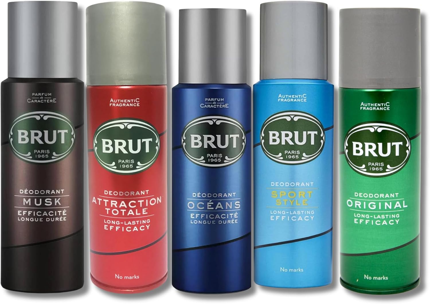 Brut Deodorant Collection - 200Ml Body Sprays Featuring Brut Oceans, Original, Musk, Attraction Totale, And Sport Style For Long-Lasting Freshness And Confidence