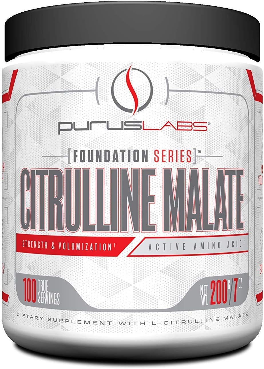 Purus Labs Foundation Series Citrulline Malate Powder | Active Amino Acid L-Citrulline | Strength, Volume, & Recovery | 100 Servings (Unflavored) : Health & Household