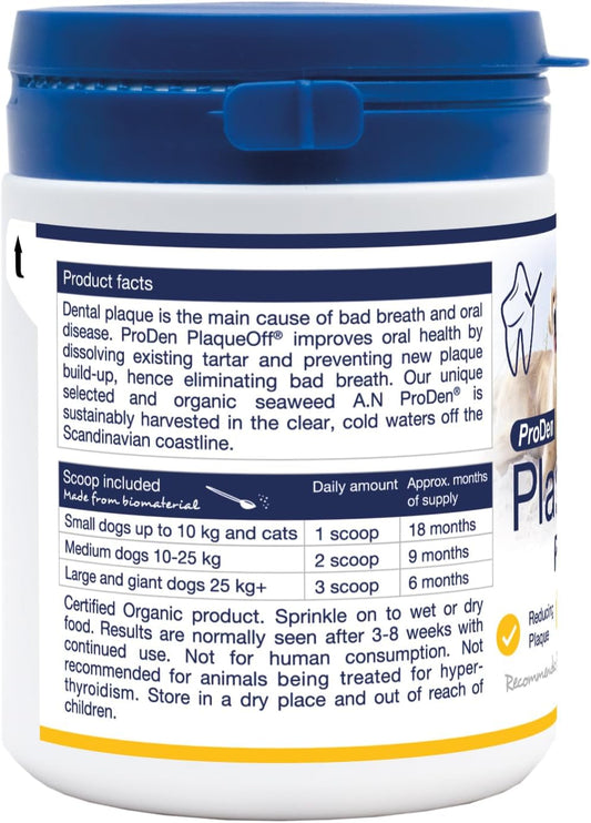 ProDen PlaqueOff Powder 180g | For Dogs and Cats |Bad Breath, Plaque, Tartar?PD04006