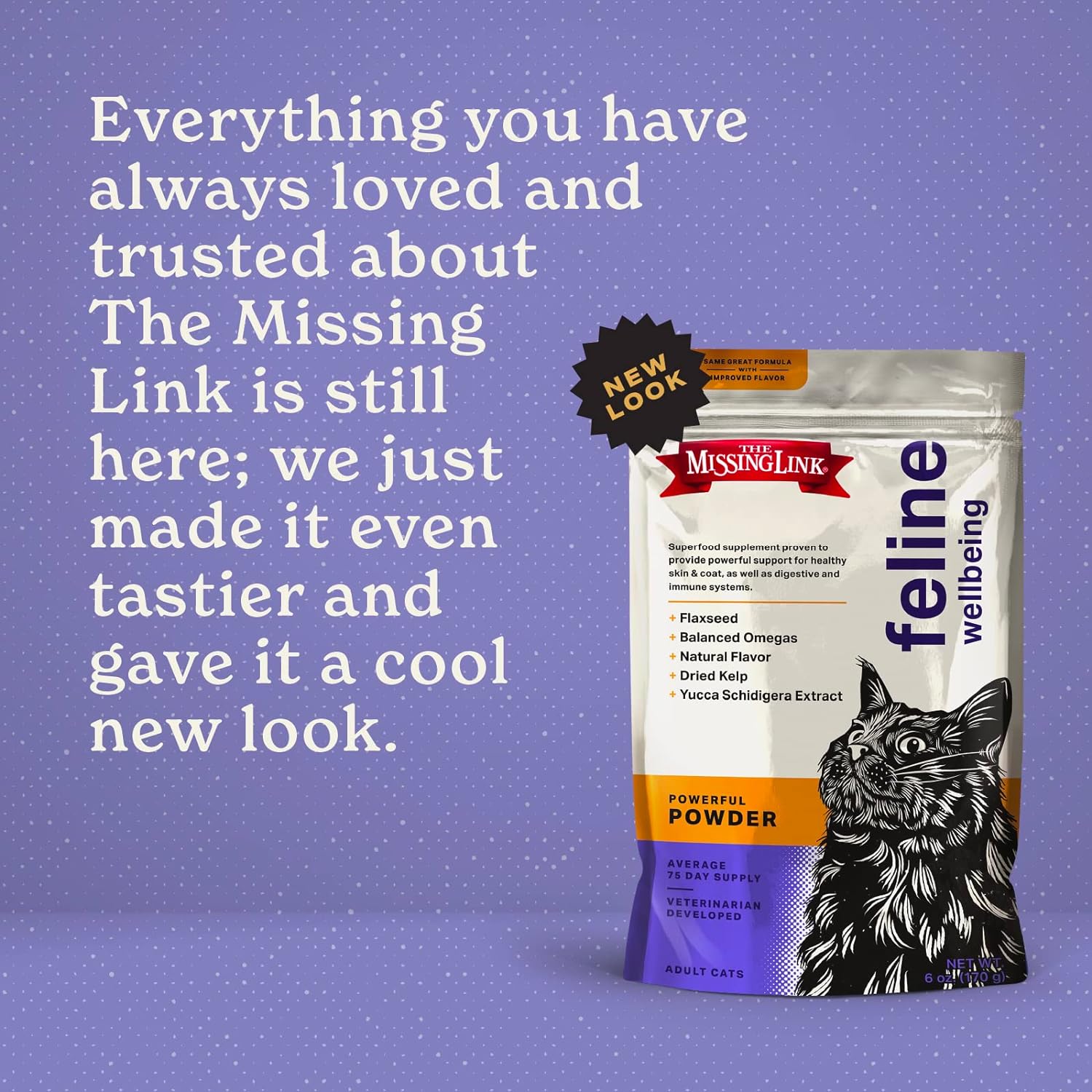 The Missing Link Feline Superfood Supplement Powder 6oz Bag, Veterinarian Formulated, Balanced Omega 3 & 6 for Healthy Skin & Coat, Digestion, Immunity & Overall Cat Health : Pet Supplements And Vitamins : Pet Supplies