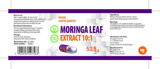 Hepatica Moringa Leaf 5,000Mg | 10:1 Extract (500Mg) | 90 Vegan Capsules | High Strength Superfood For Energy, Immunity & Vitality | 3Rd Party Lab Tested