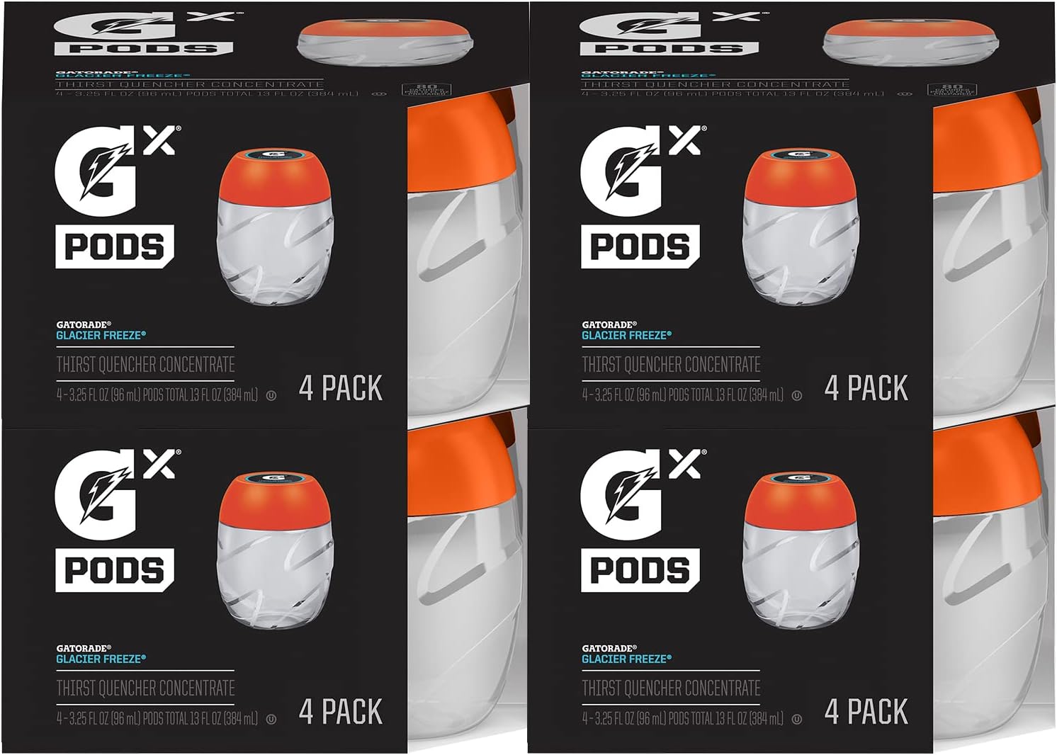 Gatorade Gx Hydration System, Non-Slip Gx Squeeze Bottles & Gx Sports Drink Concentrate Pods, 16 count (4 pack)