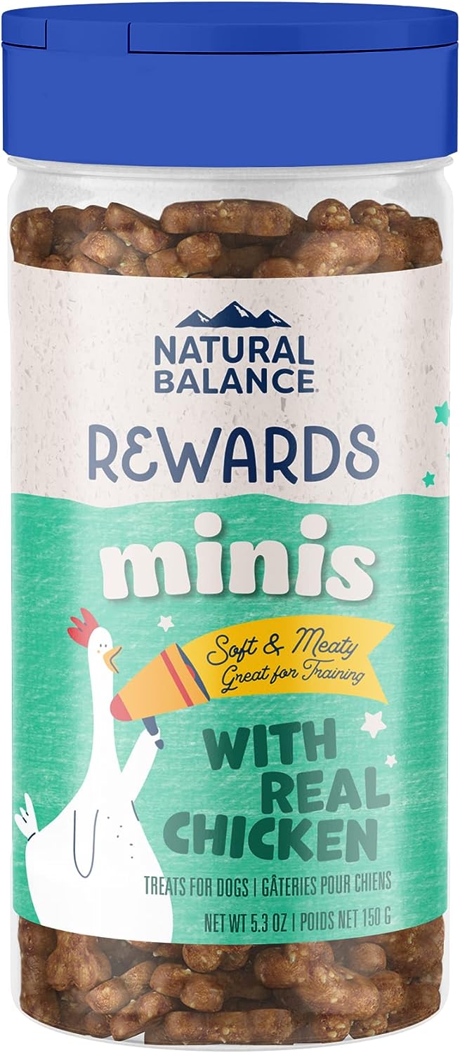 Natural Balance Limited Ingredient Mini-Rewards Chicken Grain-Free, Training Treats for Dogs | 5.3-oz. Canister