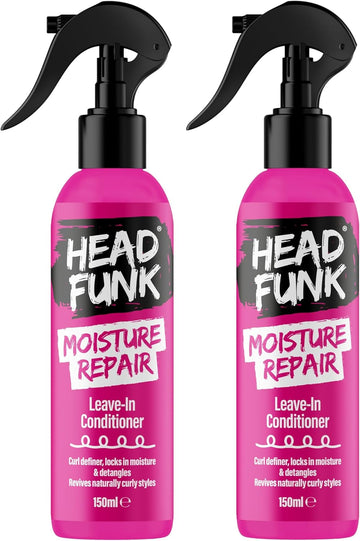 Head Funk Moisture Repair Leave In Conditioner Curl Definer - Locks In Moisture -Detangles - Revives Naturally Curly Styles - (Pack Of 2) 150Ml Each