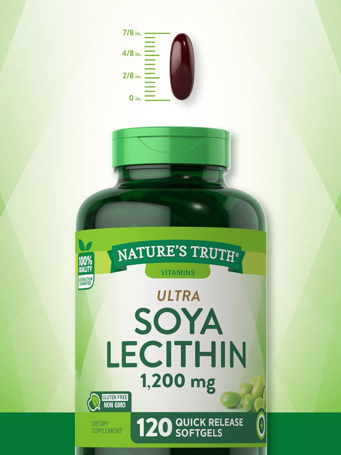 Nature's Truth Ultra Soy Lecithin Capsules 1200 mg | 120 Softgels | Non-GMO, Gluten Free Supplement : Health & Household