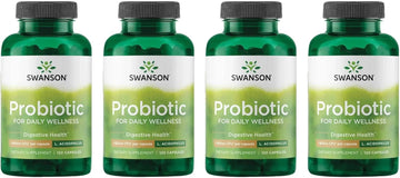 Swanson Probiotic - Digestive Health Supplement W/ 1 Billion Cfu Per Capsule - Natural Formula Supporting Bowel Regularity & Daily Wellness - (120 Capsules) (4 Pack)