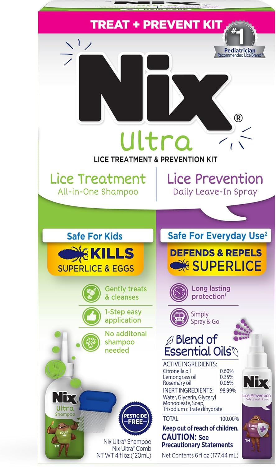 Nix Lice Prevention Spray For Kids, A Daily Leave-In Conditioning Spray To Repel Superlice, 6.0 Fl Oz