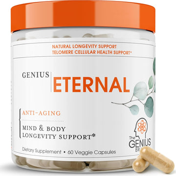 Genius Eternal, Anti-Aging Supplement - Telomere Capsules - Nrf2 Nadh Activator Supplements, Stem Cell Support For Longevity, Cellular Energy, Metabolism & Repair