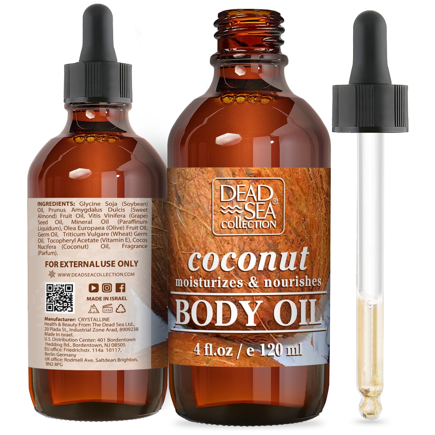 Dead Sea Collection Body Oil With Tea Tree-Dry Skin Moisturizer And Hydrating Massage - Nourishing Bath Oil - Increase Skin Elasticity And Provide Anti-Aging Support For Face And Body (4 Fl.Oz)