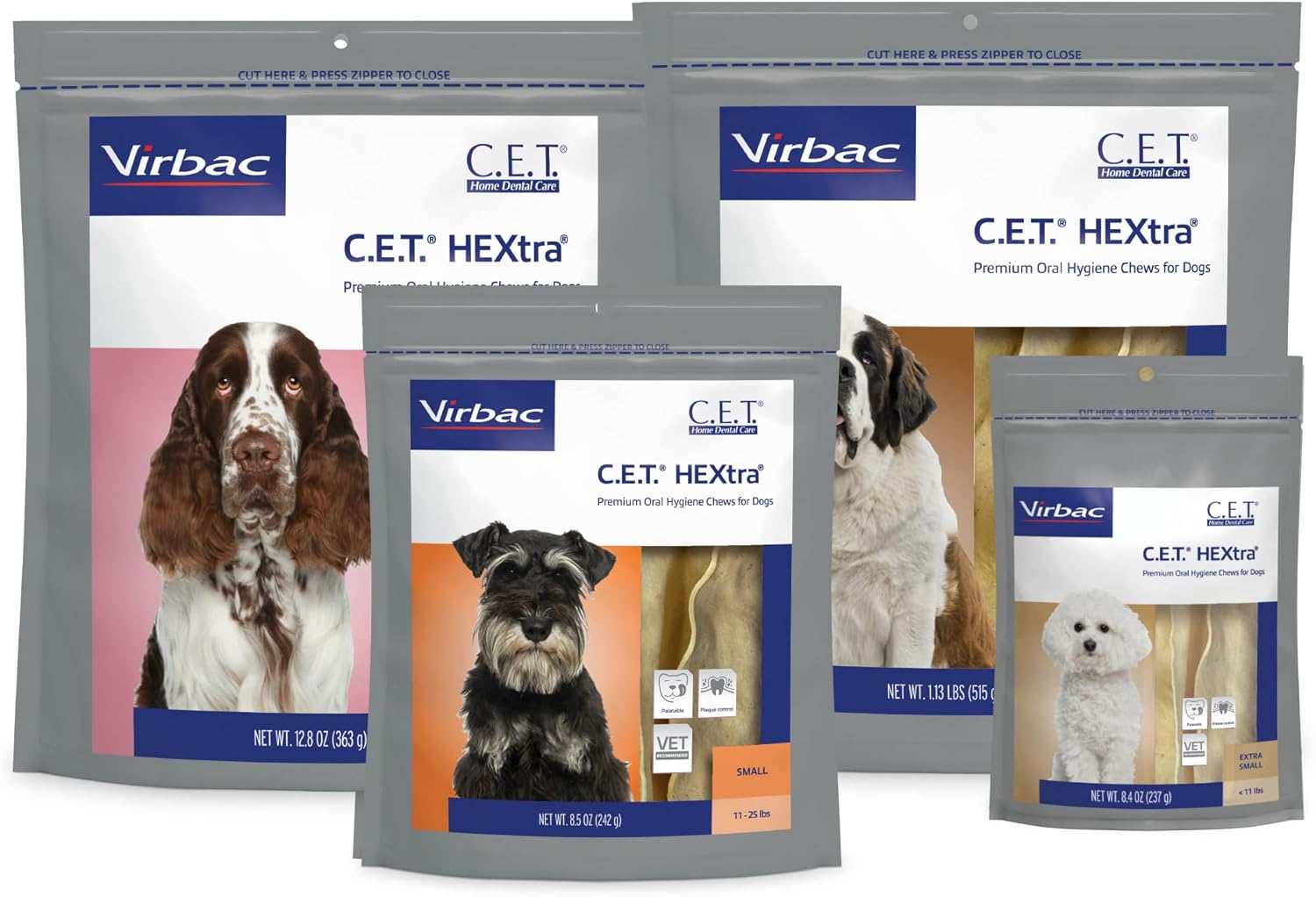 Virbac CET HEXtra Premium Oral Hygiene Chews for Dogs