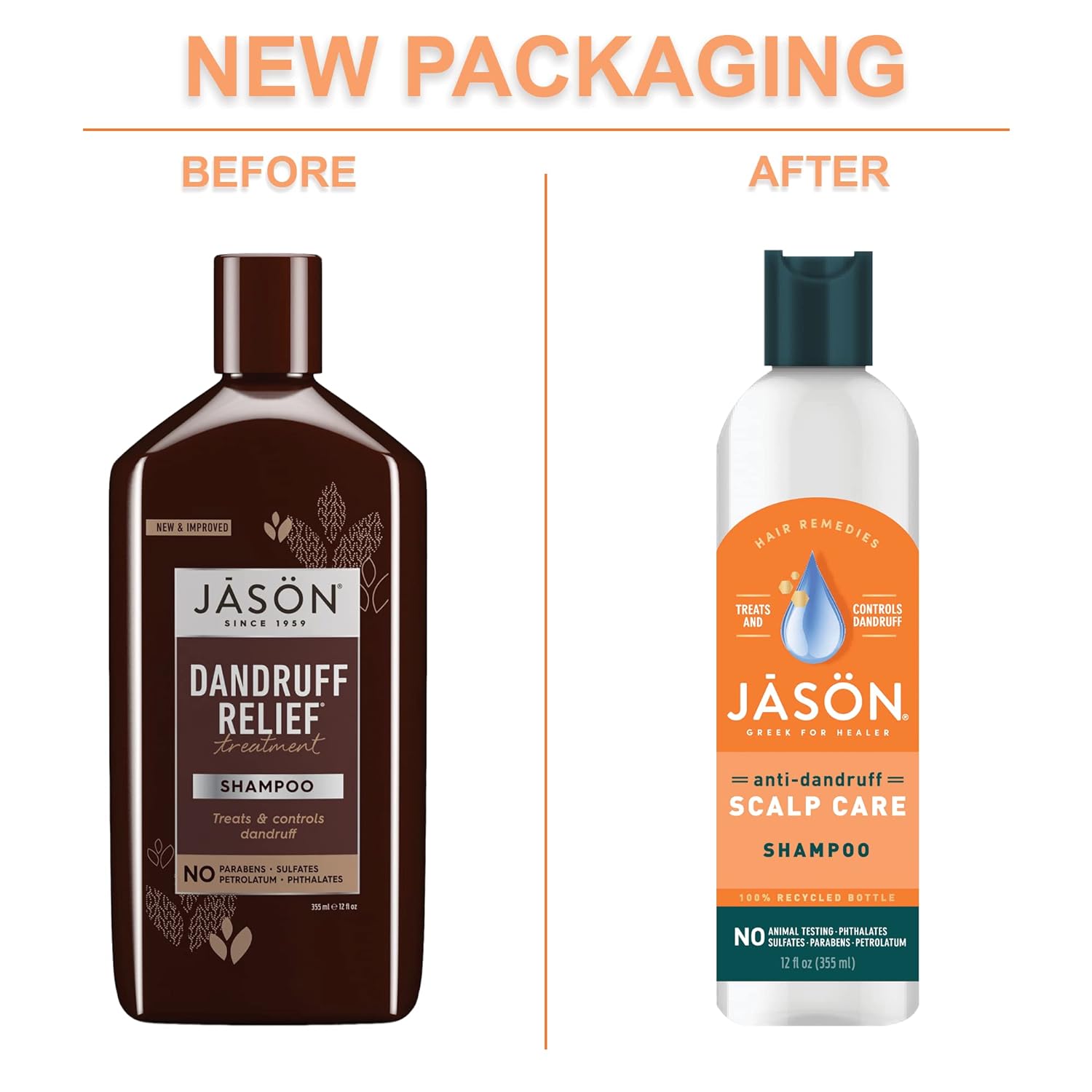 Jason Dandruff Relief Treatment Shampoo, 12 Oz (Packaging May Vary) : Beauty & Personal Care