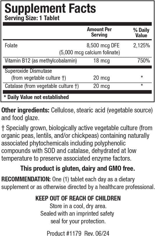 Biotics Research Folate 5 Plus High Potency Folate With B12. Methyl Support. 5 Milligram Natural And Whole Food Form Of Folate, 18 B12, Pregnancy Nutrition, Energy Support. Healthy Skin. 120 Tabs