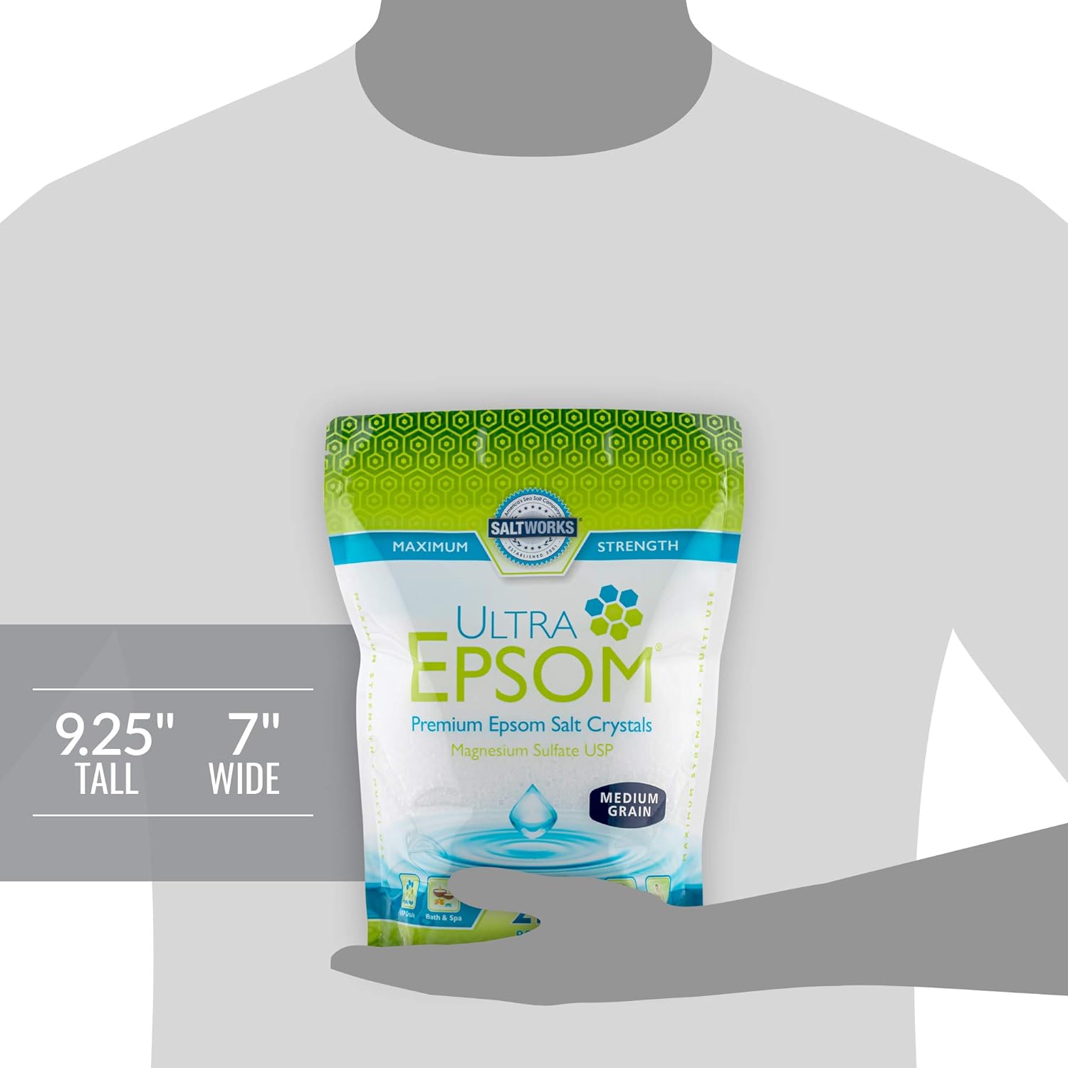 Saltworks Ultra Epsom Premium Bath Salt, Medium Grain, 2 Pound Bag : Beauty & Personal Care
