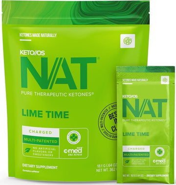 Keto//Os Nat Lime Time Keto Supplements – Charged - Supplement For Men And Women (20 Count)