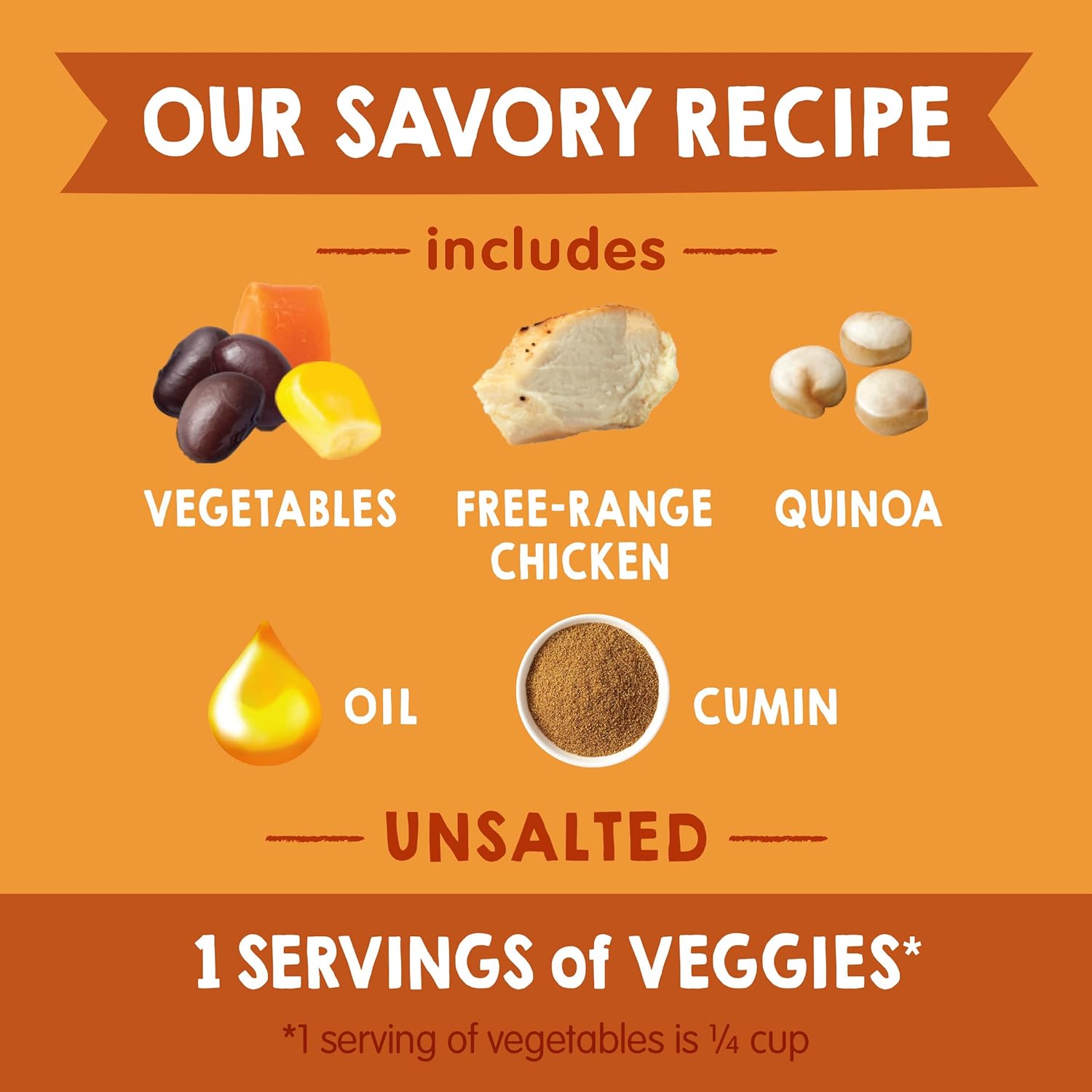 Happy Baby Organics Savory Blends Stage 3 Baby Food Puree, Free-Range Chicken, Garden Vegetables & Quinoa Fiesta, 3.5 Ounce (Pack of 16) : Baby