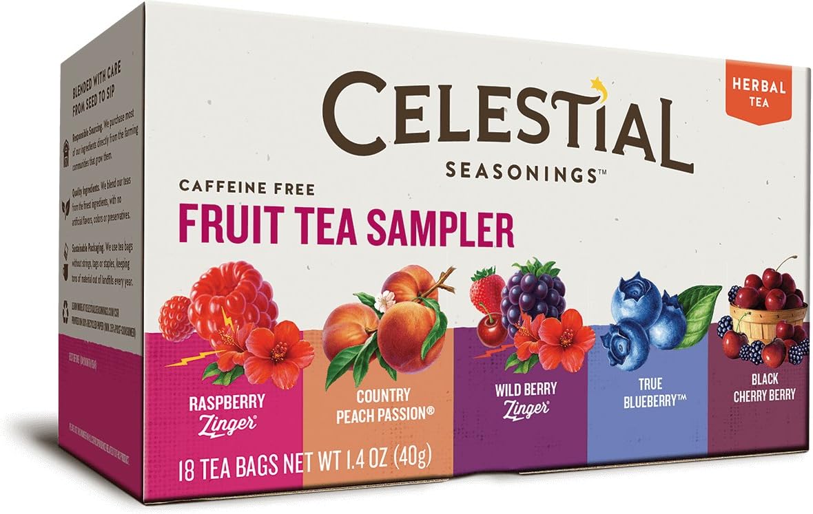 Celestial Seasonings Herbal Tea Flavor Bundle: 2 Boxes; Herbal, Fruit Tea Sampler