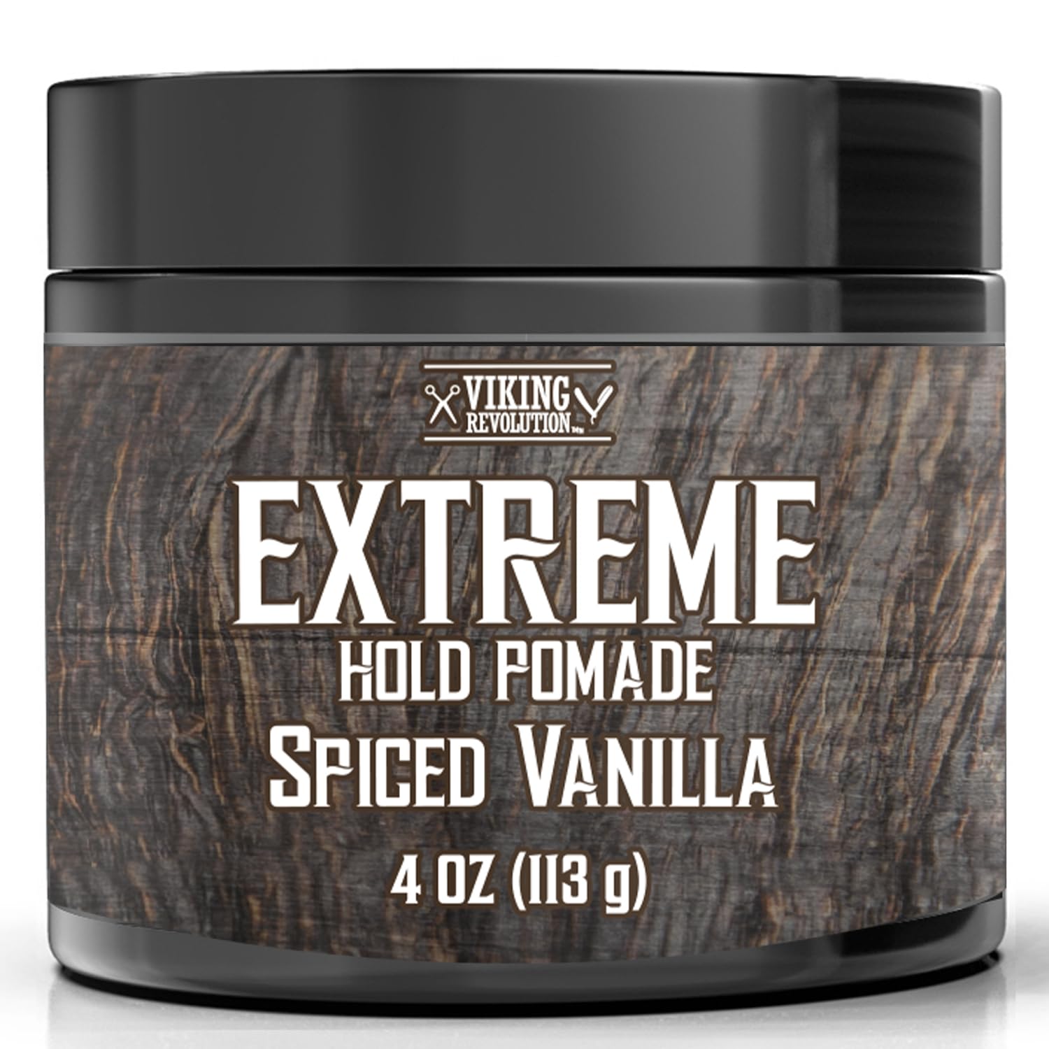 Viking Revolution Spiced Vanilla Hair Pomade For Men - Extreme Hold Hair Gel For Men Water Based - Mens Pomade Extra Firm Mens Hair Pomade Strong Hold - High Shine Mens Hair Cream (4Oz)