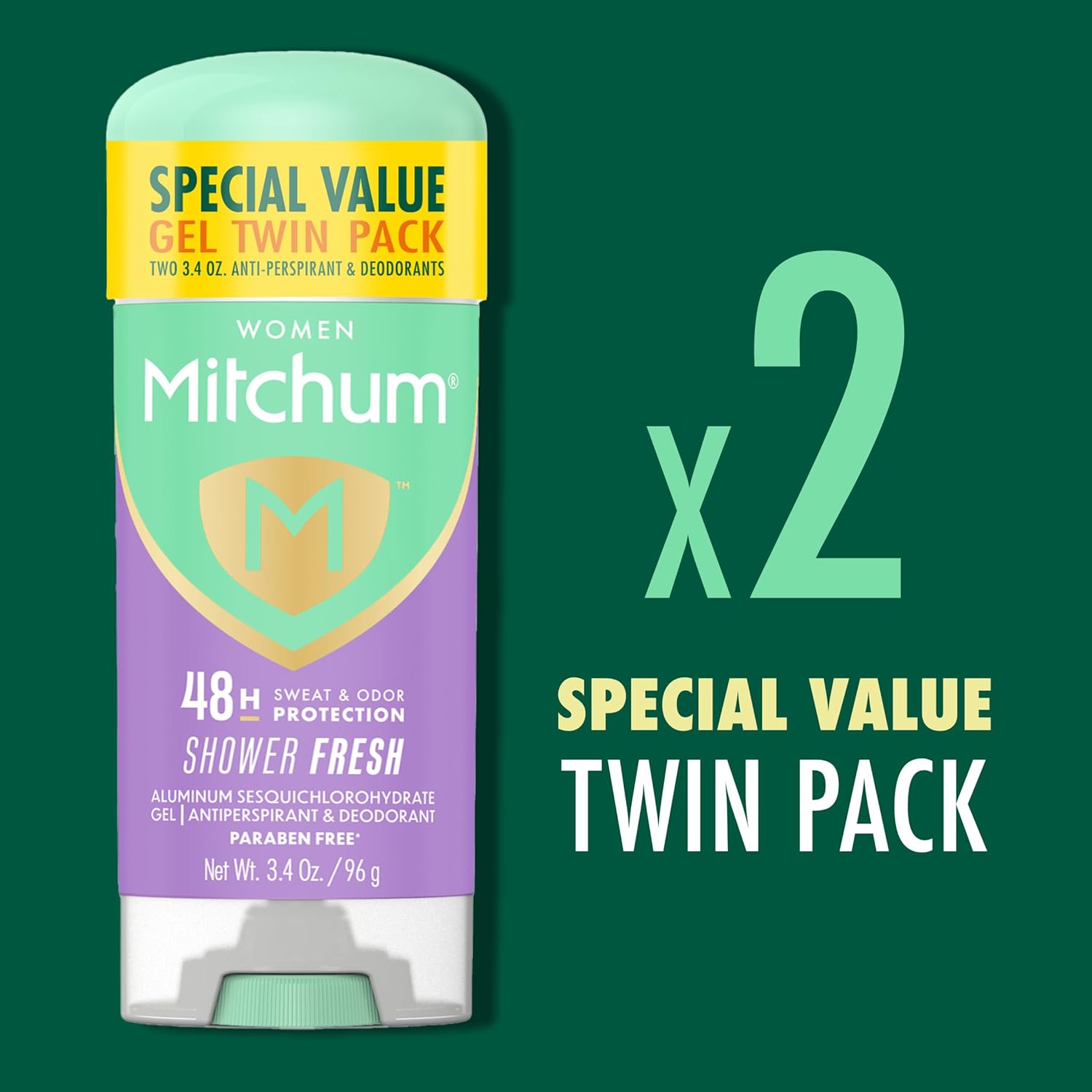 Mitchum Women’S Triple Odor Protection Antiperspirant & Deodorant Gel, Powder Fresh, 48Hr Protection, 2.25 Oz : Beauty & Personal Care