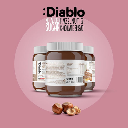 Diablo No Added Sugar Hazelnut Chocolate Spread 350 Grams (4 Pack)