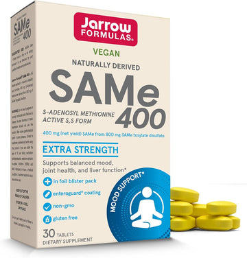 Jarrow Formulas Same 400 Mg Extra Strength Vegan Naturally Derived Same Dietary Supplement, Same Supplement Supports Joint Health, Liver Health And Brain Health, 30 Tablets, 30 Day Supply