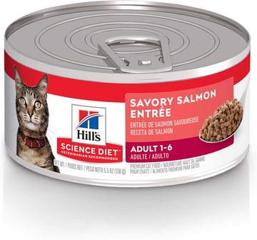Hill'S Science Diet Adult 1-6, Adult 1-6 Premium Nutrition, Wet Cat Food, Salmon Minced, 5.5 Oz Can, Case Of 24