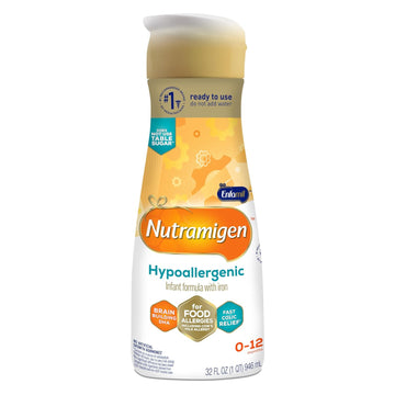 Enfamil Nutramigen Hypoallergenic Baby Formula with Iron, Lactose Free, Colic Relief from Cow's Milk Allergy Starts in 24 Hours, Brain Building DHA, Probiotic LGG for Immune Support, 32 Fl Oz