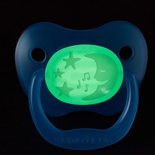 Mama Bear Glow-in-the-Dark Baby Pacifier, Stage 1 (0-6M), BPA Free, Assorted Colors (Pack of 4)