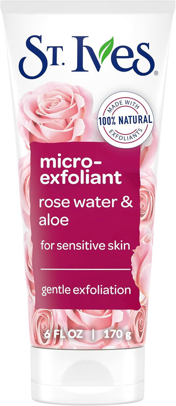Gentle Smoothing Scrub, Rose Water & Aloe Vera, 6 Oz (170 G), St. Ives