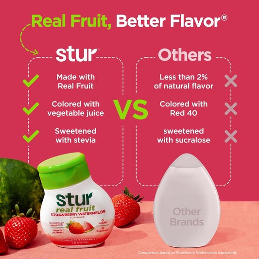 Stur Liquid Water Enhancer | Classic Variety Pack | Naturally Sweetened | High In Vitamin C & Antioxidants | Sugar Free | Zero Calories | Keto | Vegan | 5 Bottles, Makes 120 Drinks