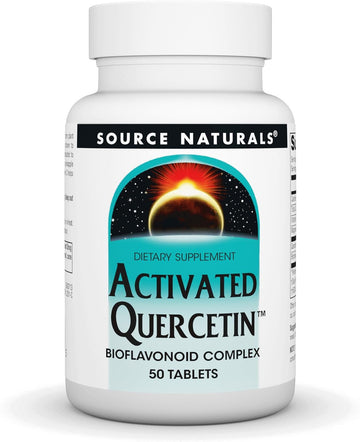 Source Naturals Activated Quercetin, Plant-Derived Bioflavonoid Complex, Seasonal & Immune Defense* - 50 Vegetarian Friendlytablets